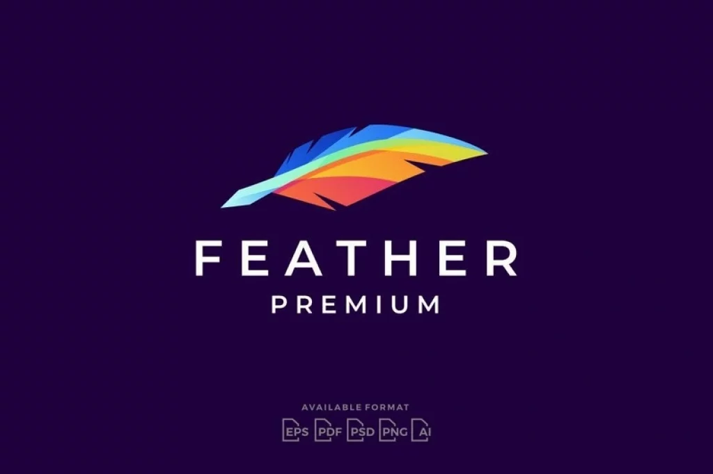 Colorful Feather Quill Logo