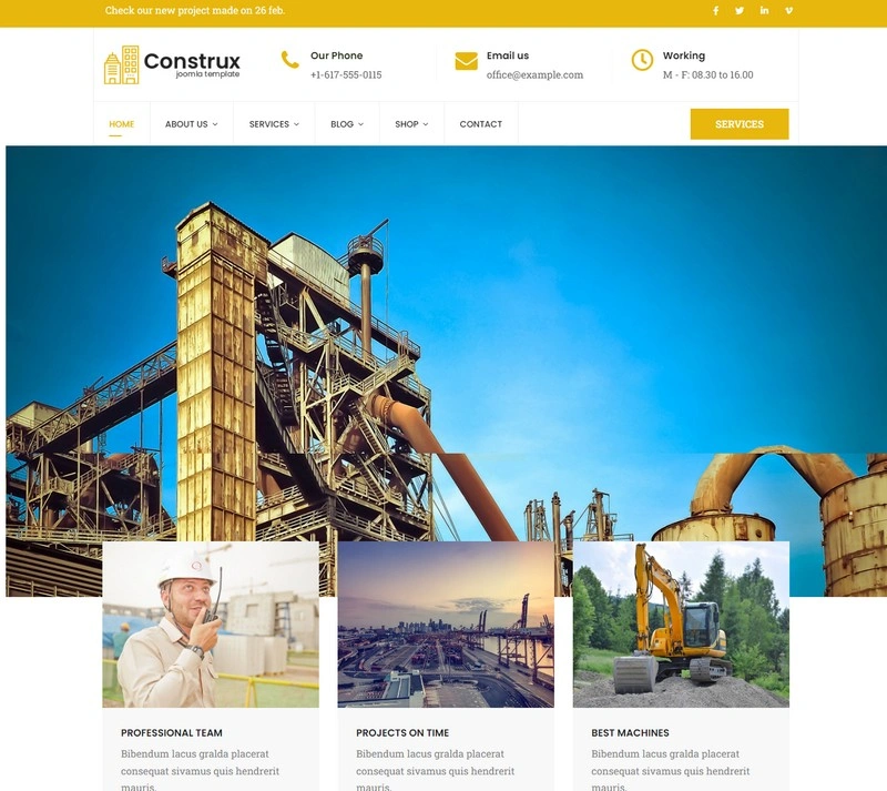 Construx - Construction & Building Business Joomla Template