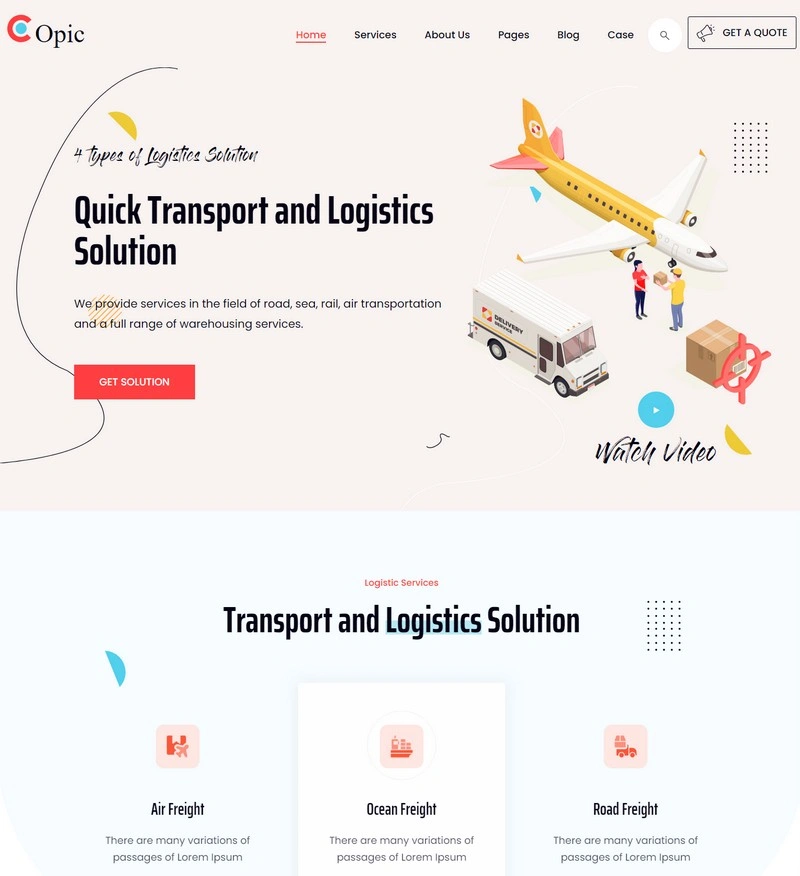 Copic – Logistics HTML Template