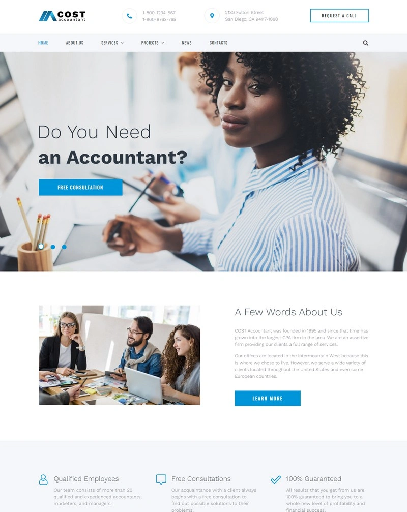 Cost Accountant - WordPress Accounting Theme