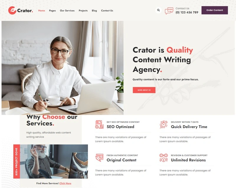 Crator - Content Writer PHP Theme