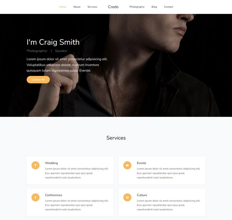 Credo – Free Bootstrap 4 HTML5 Personal Portfolio Website Template