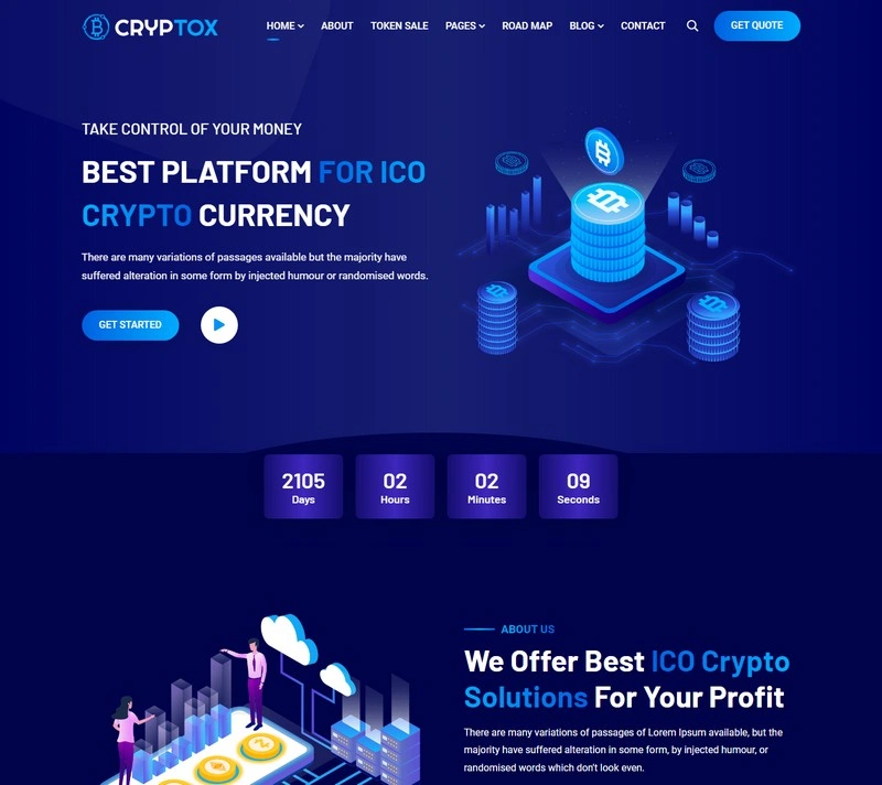Cryptox - ICO Cryptocurrency HTML5 Template