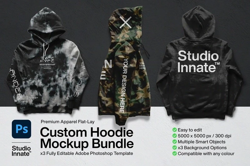 Custom Hoodie Mockup Bundle