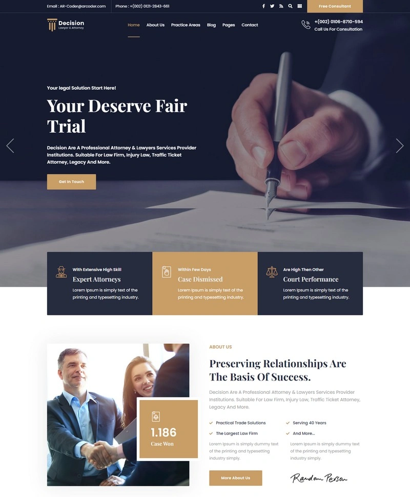 Decision - Lawyer & Attorney HTML Template