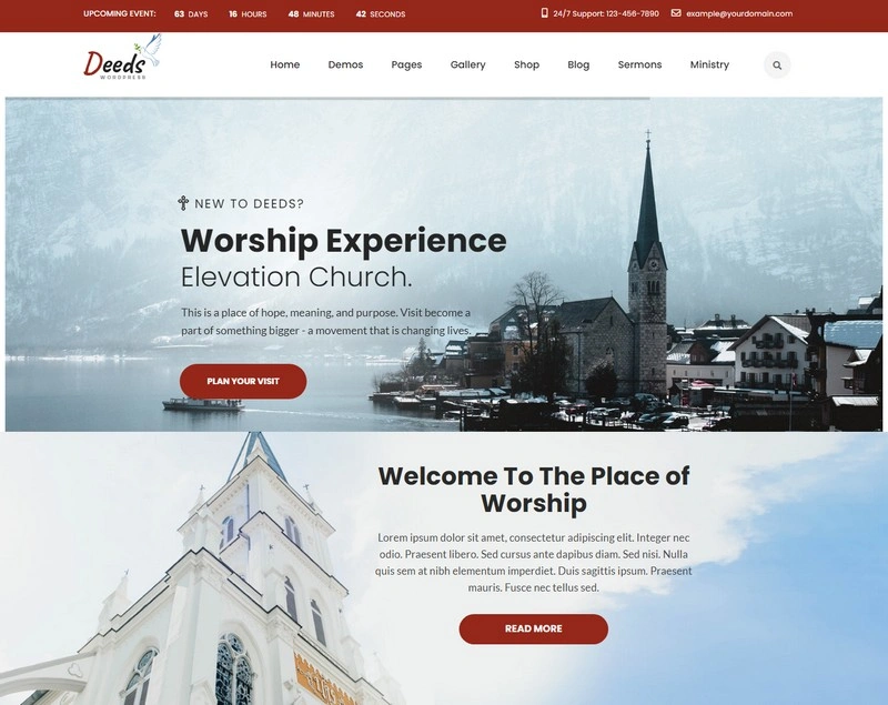 Deeds - Best Responsive Nonprofit Church PHP WordPress Theme