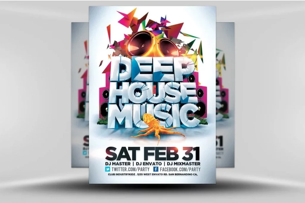 Deep House Music Flyer Template