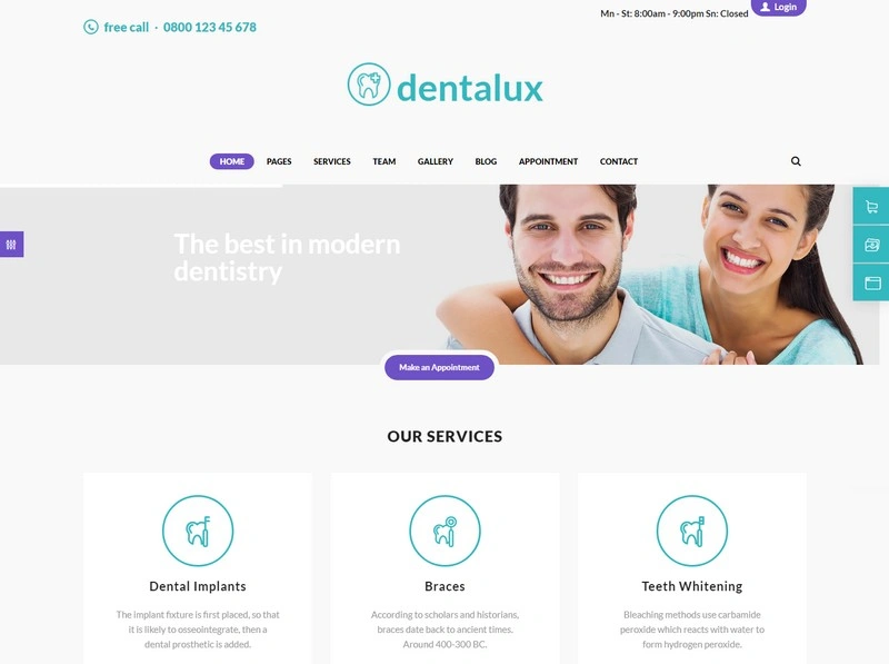 Dentalux - Dentist, Medical & Healthcare Theme