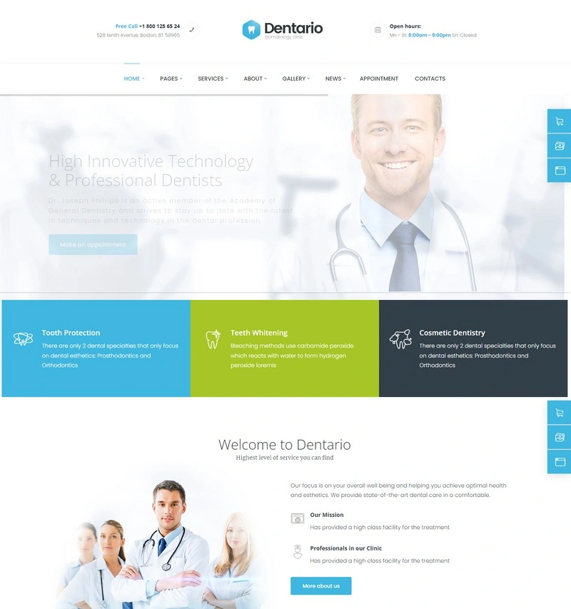 Dentario Dentist, Medical & Healthcare WordPress Theme + RTL