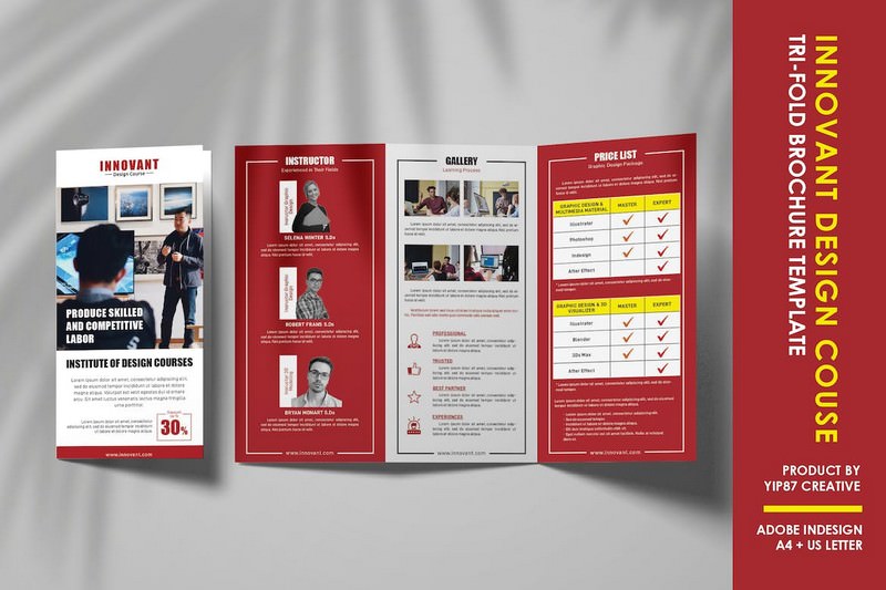 Design Course Class Trifold Brochure