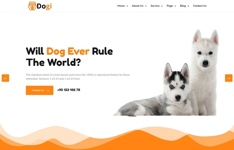 Dogi - Pet Animals & Dog Grooming Business php Theme