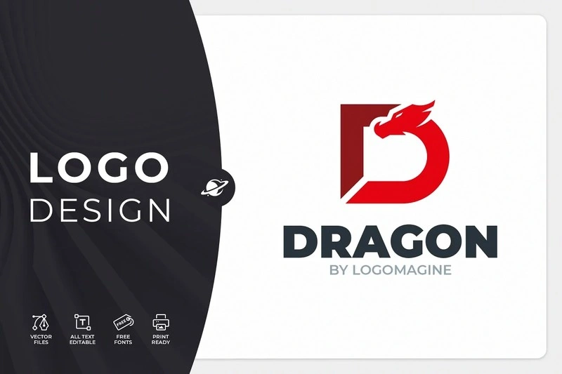Dragon - Letter D Logo Template