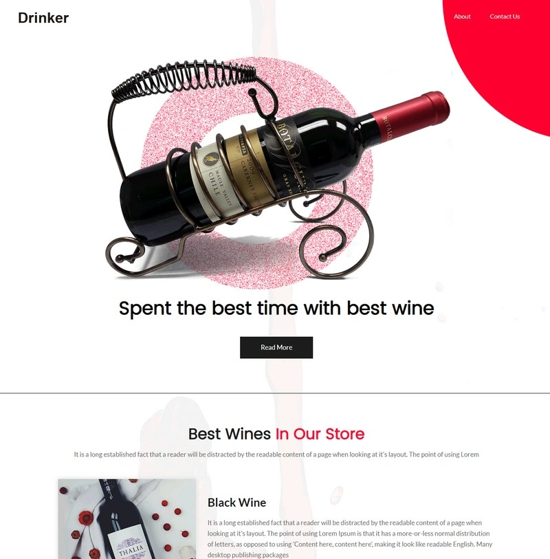 Drinkers HTML Template