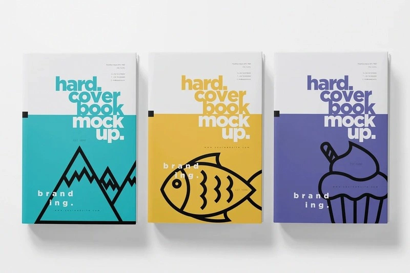 Dust Cover & Hardcover Book Mockups