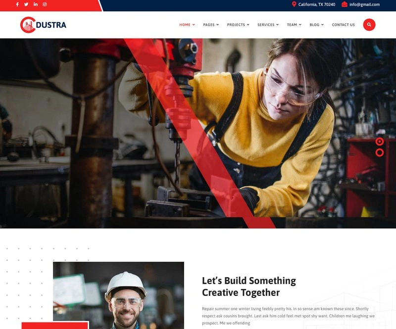 Dustra - Factory & Industrial Joomla 4 Template