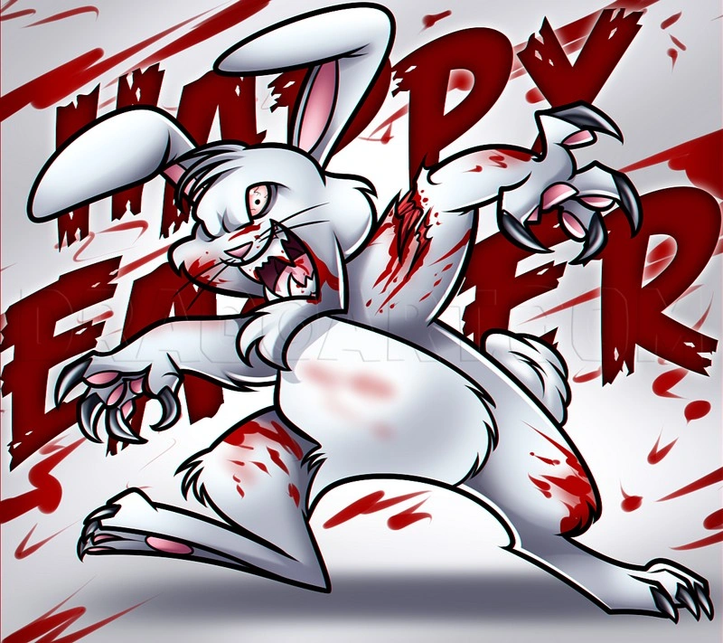 Easter Scary Bunny Drawing