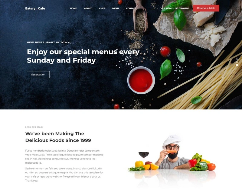 Eatery HTML Template