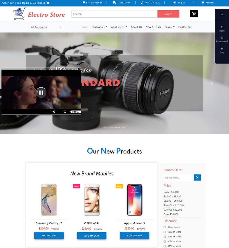 Electro Store an Ecommerce Theme Bootstrap Template