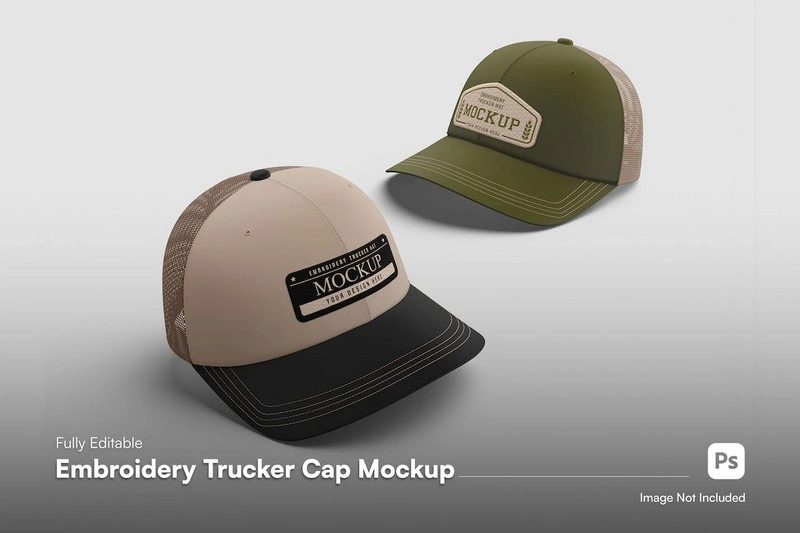 Embroidery Trucker Cap Mockup