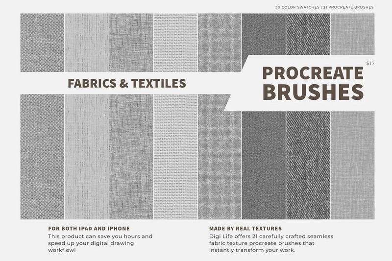 Fabrics & Textiles Procreate Brushes