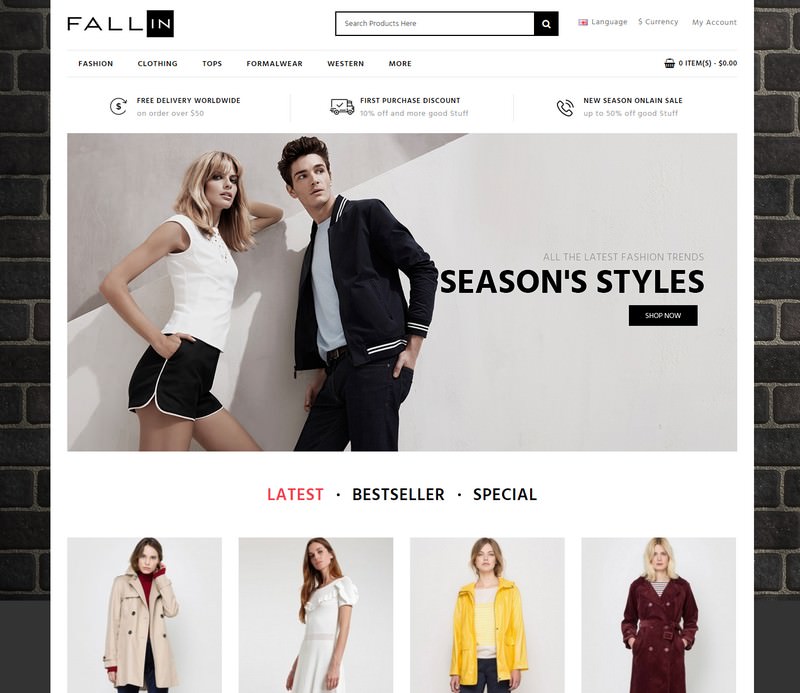 Fallin - Fashion Store OpenCart Responsive Template