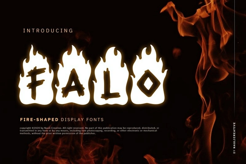 Falo - Flaming Decorative Font