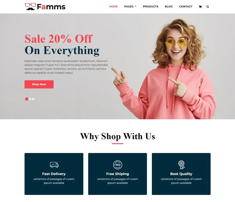 Famms - E-commerce Website Template