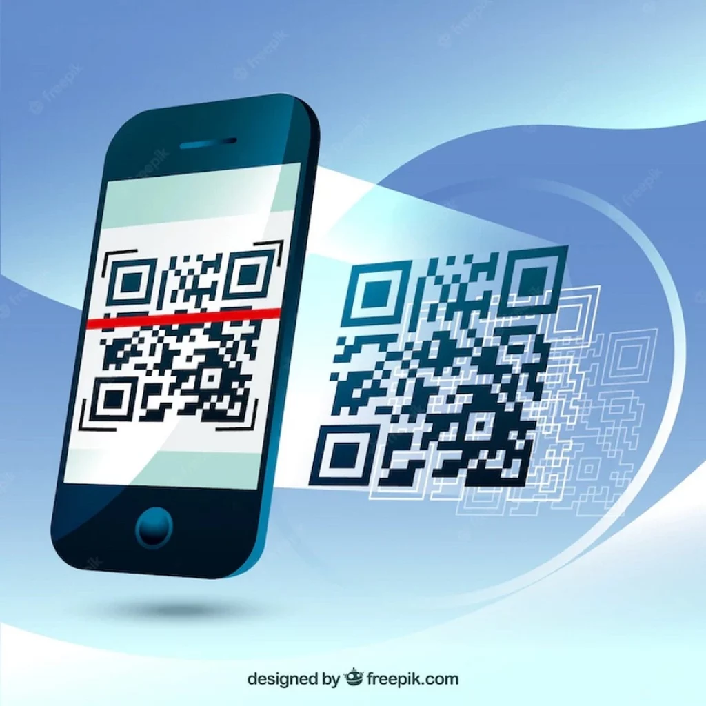 Fantastic Background of Mobile Phone Scanning A QR Code -Vector Free