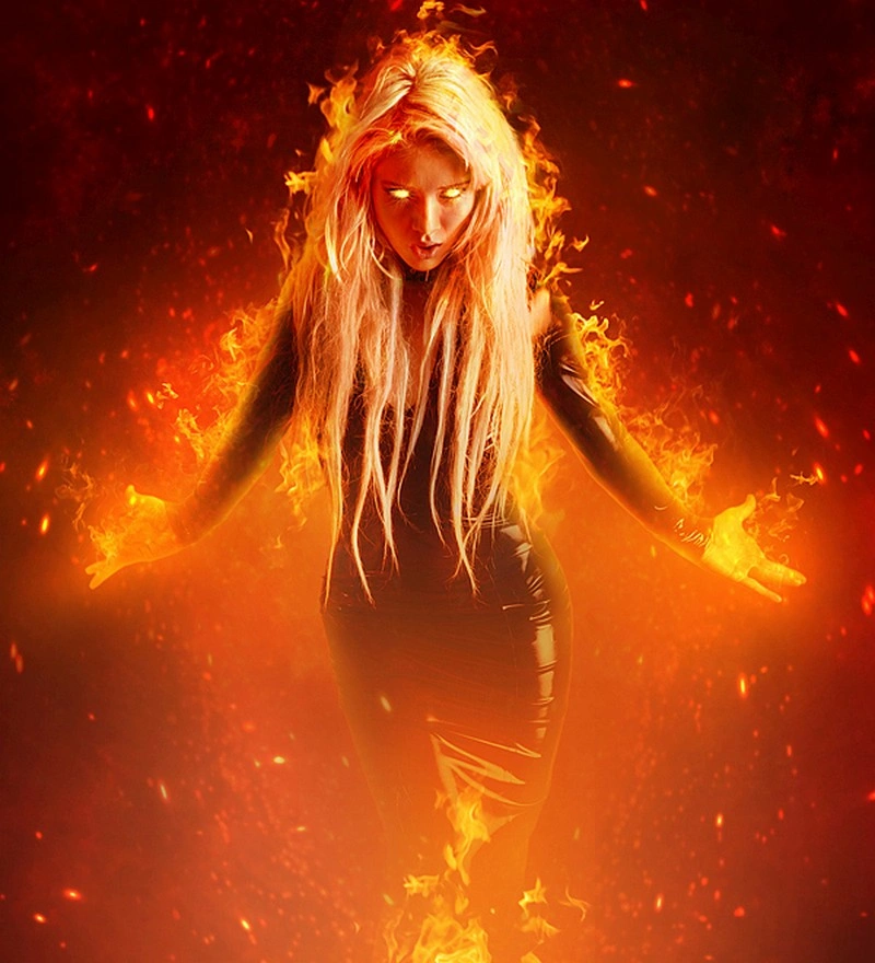Fantasy Fiery Portrait Photo-Manipulation