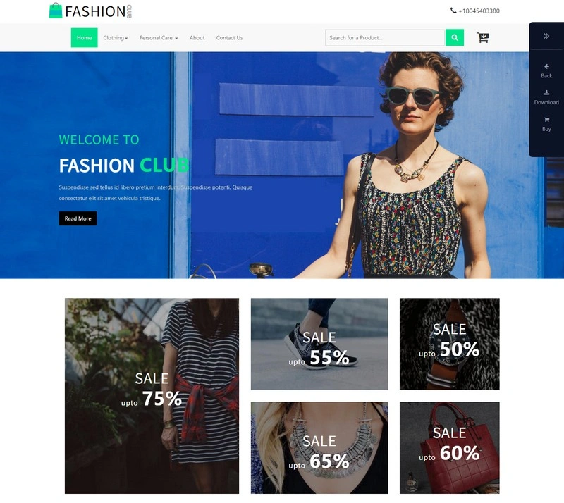 Fashion Club an Ecommerce responsive Web Template