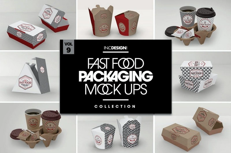 Fast Food Boxes Vol.9 Take Out Packaging Mockups
