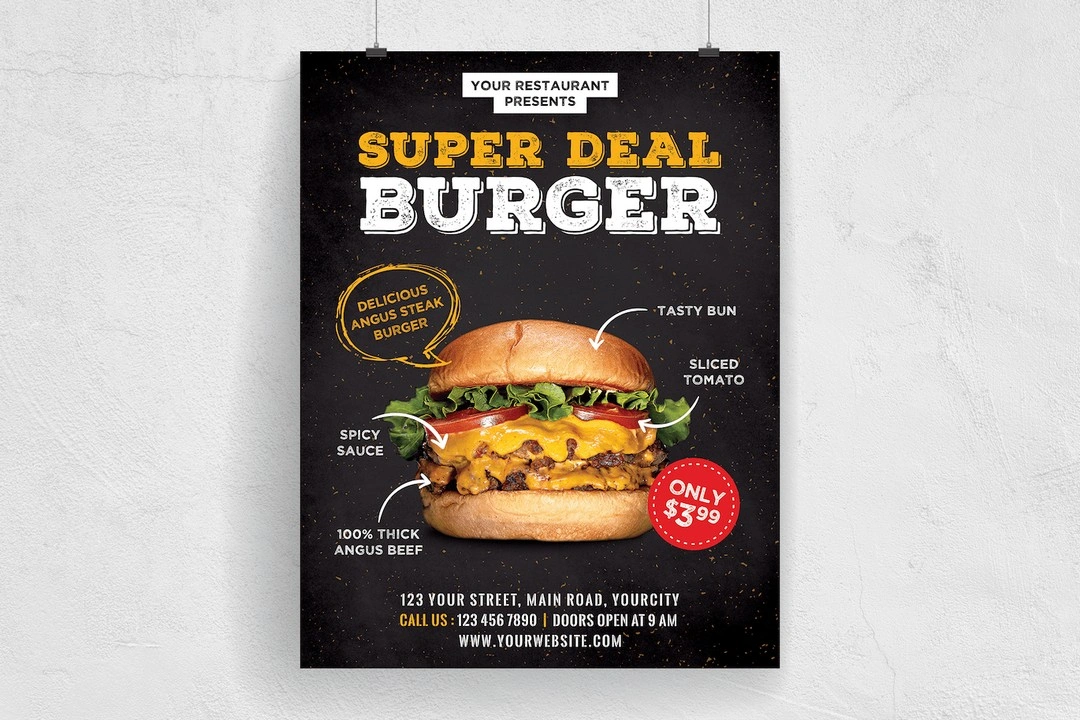 Fast Food Burger Promotion Flyer