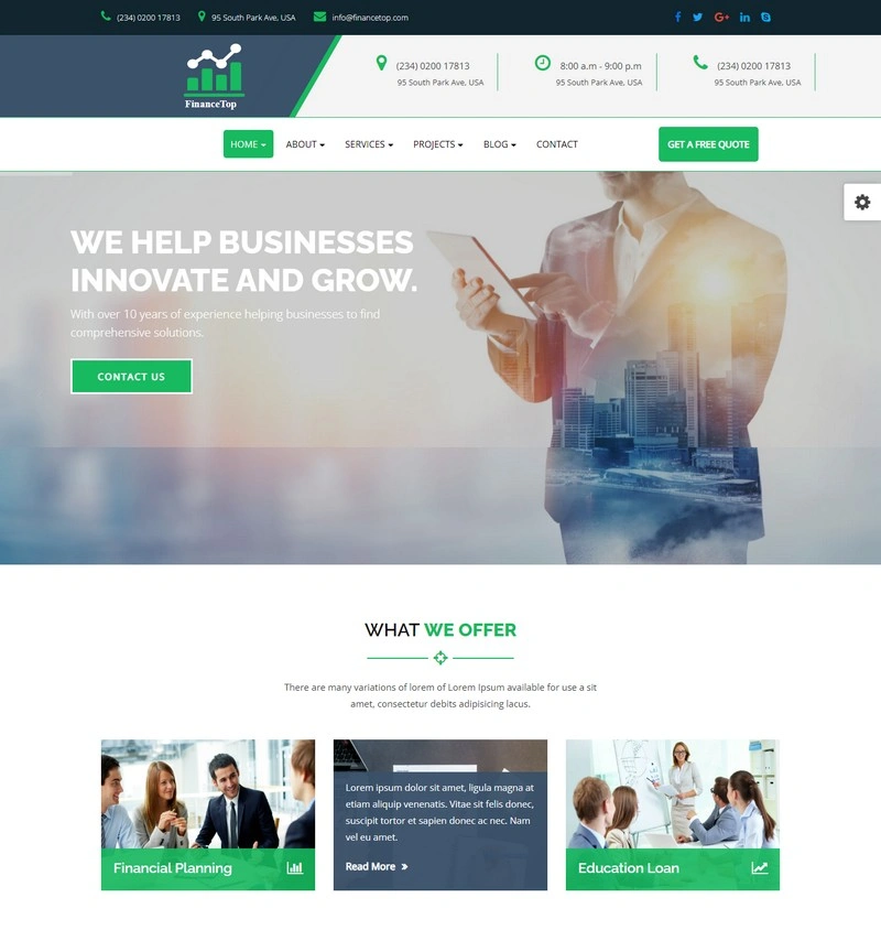 FinanceTop Business PHP Theme