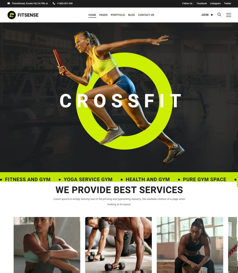 Fitsense - Gym and Fitness HTML Template