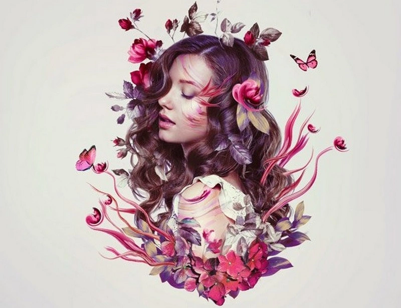 Floral Portrait Photo Manipulation in Adobe Photoshop