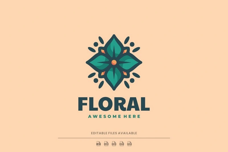 Floral Simple Modern Logo