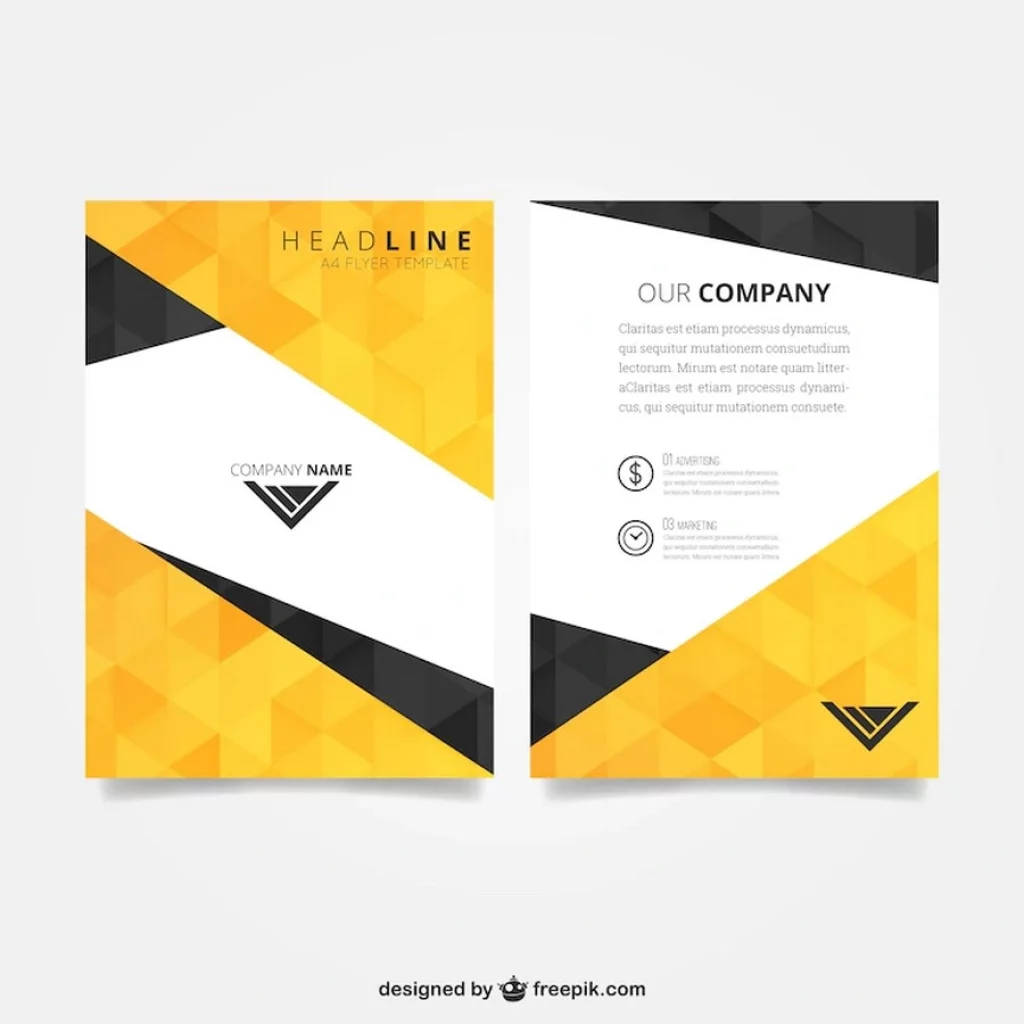 Flyer Template With Polygonal Pattern