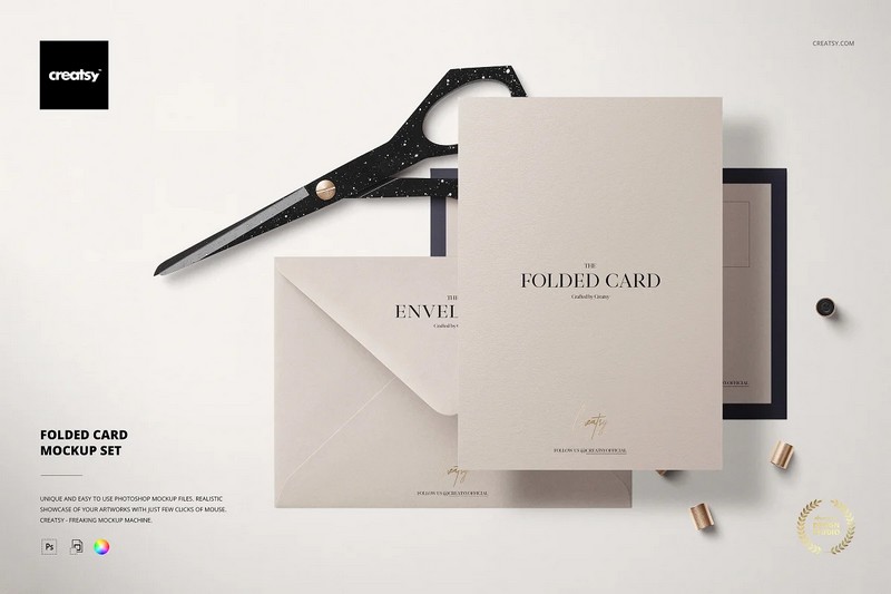 Folded Card Mockup Set
