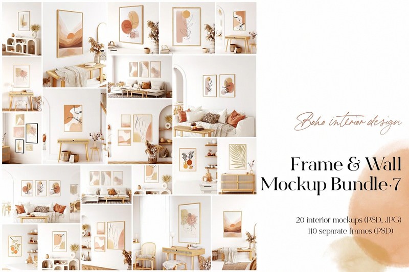 Frame & Wall Mockup Bundle - 7