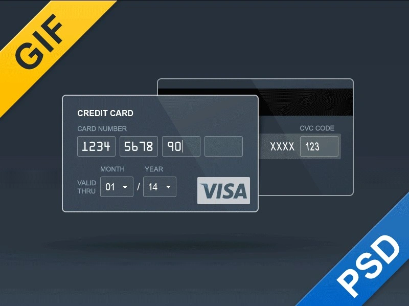 Free Credit Card PSD-Flat and Contour