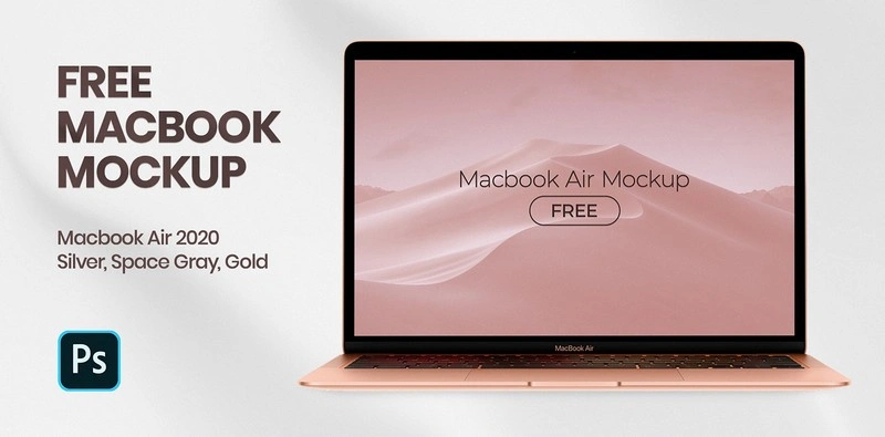 Free MacBook Air 2020 Mockup PSD