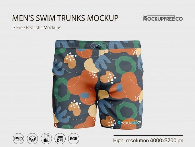 Free Mens Swim Trunks Mockups