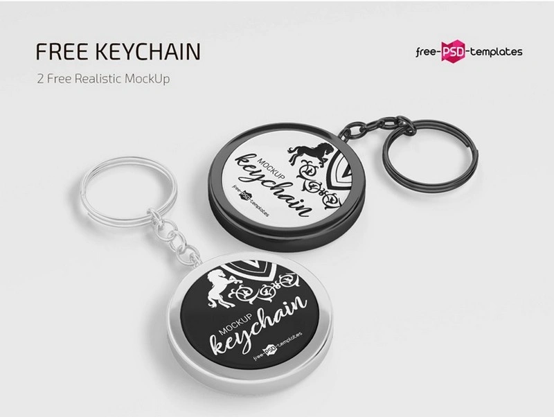 Free PSD Keychain Mockup Set