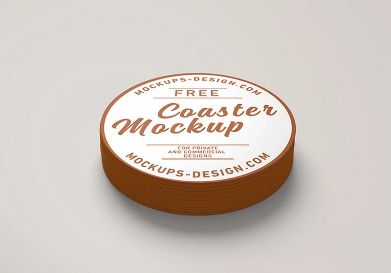Free Round Coaster Mockup