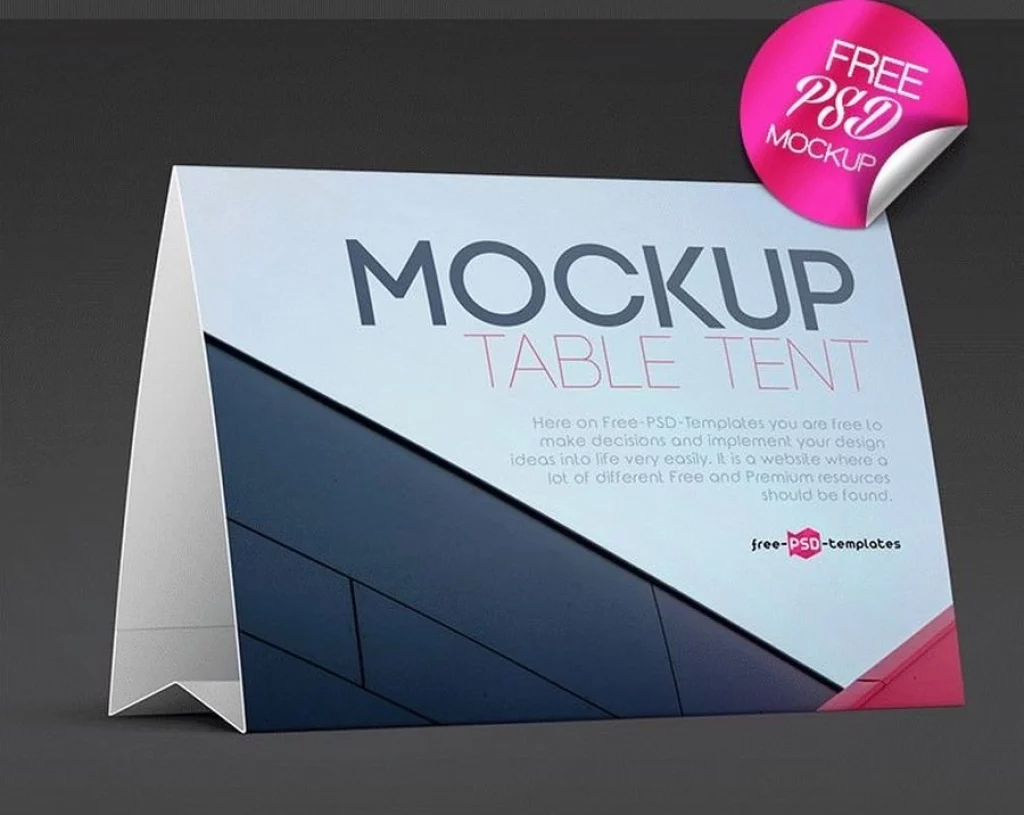 Free Table Tent Mock-up In PSD
