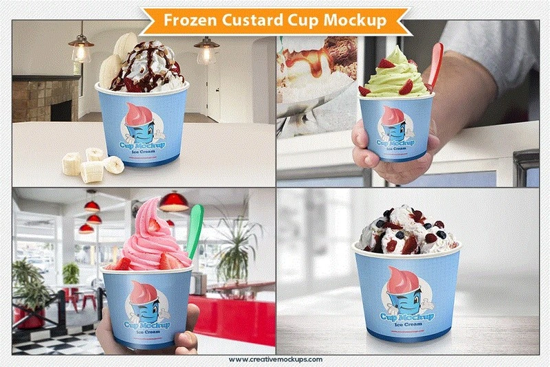 Frozen Custard Cup Mockup