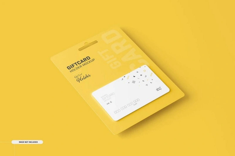 Gift Card with Card Holder Mockup