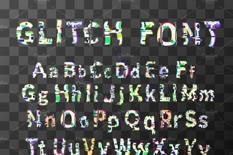 Glitch Distortion Font
