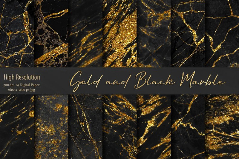 Gold Glitter Marble Textures