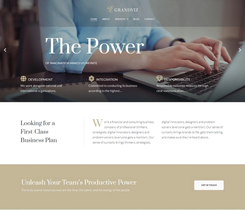 Grandviz - Financial Company Premium WordPress Theme